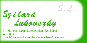 szilard lukovszky business card