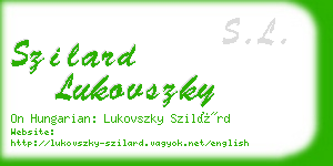 szilard lukovszky business card